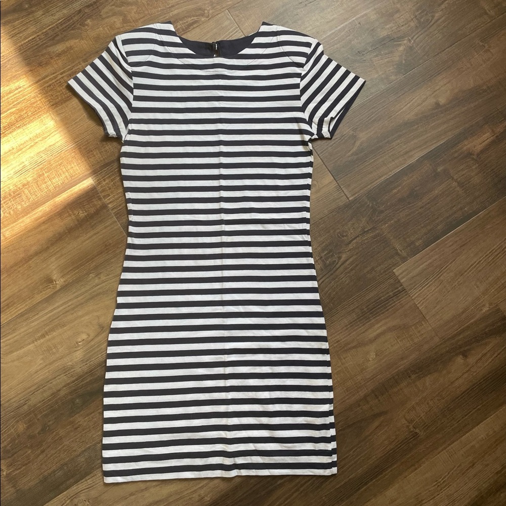 French Connection Navy & White Striped Dress